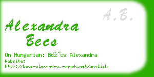 alexandra becs business card